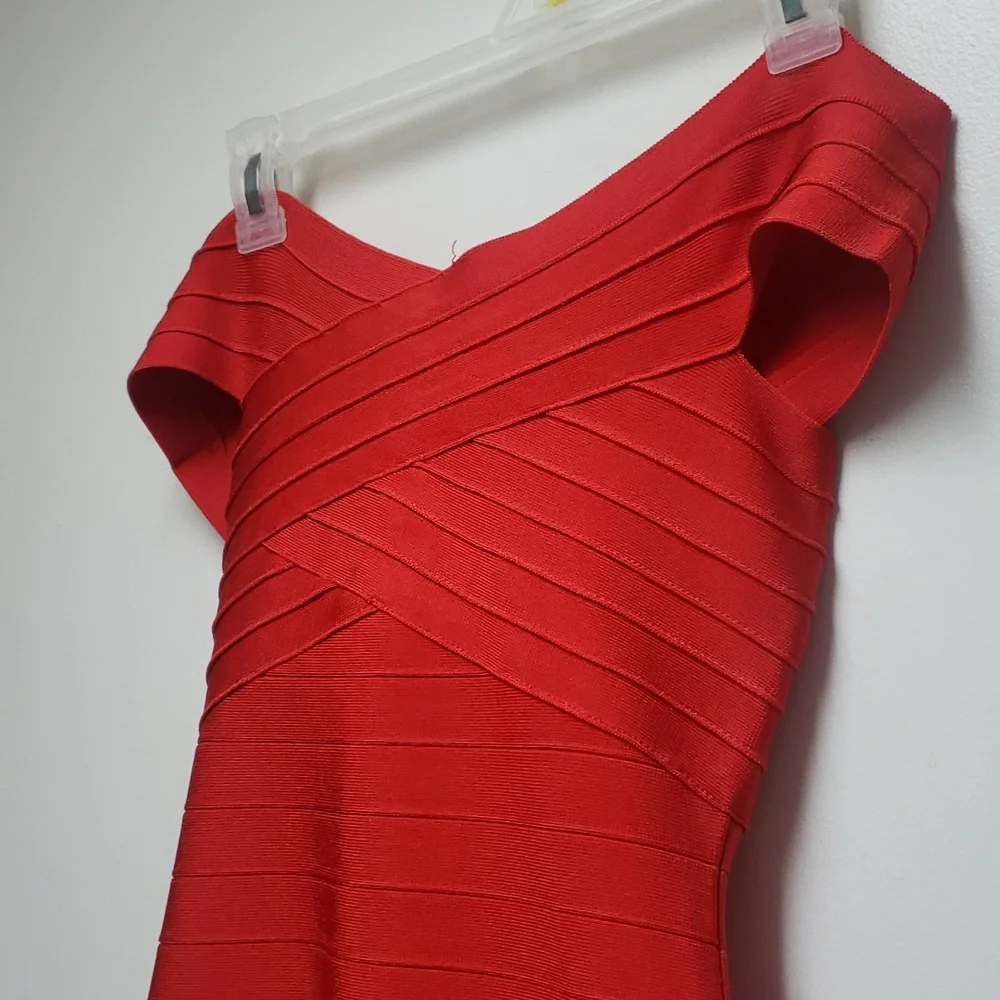 Women's Rayon Off Shoulder Bandage Bodycon Party Dress XS - Picture 6 of 10